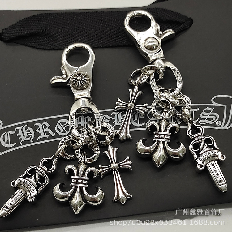 Chkeluo cremallera llavero accesorios Cruz colgante hebilla primavera langosta cabeza bloqueo s925 etiqueta