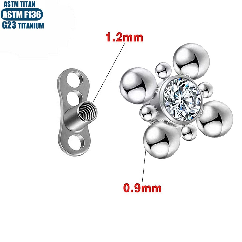 16G labret stud size and finish detail