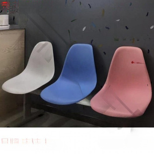 Color-Blocked Temporary Bus for Taibao Outdoor Mall, Wall-Mounted Plastic Row Seats, Three-Seater Long Bench, Colorful