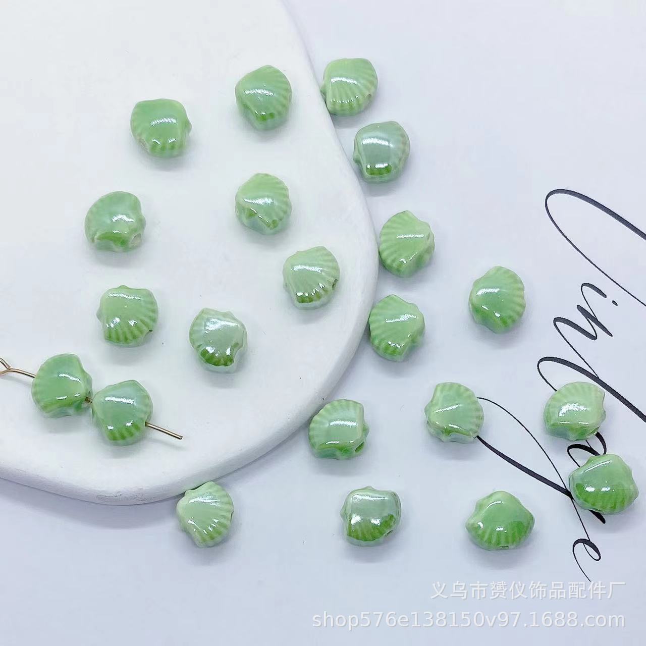 貝殻陶磁器散珠diyマカロン手作りアクセサリーブレスレットネックレス耳飾りビーズ部品材料卸売り