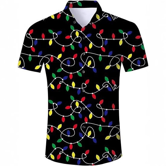 Divertido animal lindo 3D impresión digital hombre calle suelta salvaje manga corta solapa botón camisa hawaiana