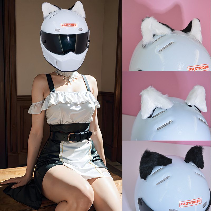 Motorcycle Decoration Cat Ears Helmet Detachable