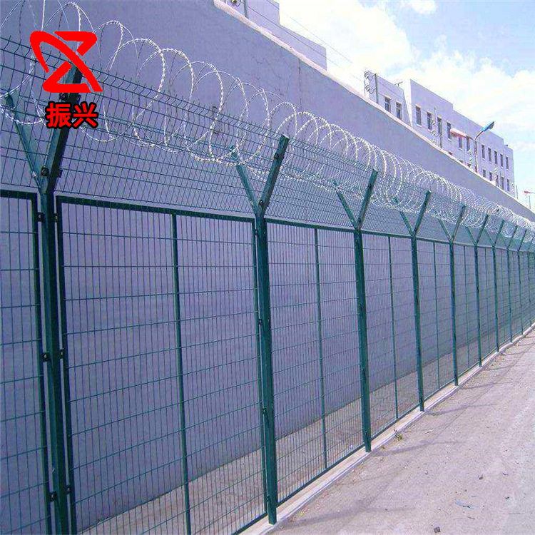 机场监狱护栏网 看守所防御网 Y型柱蛇腹型刀片刺绳封关围网