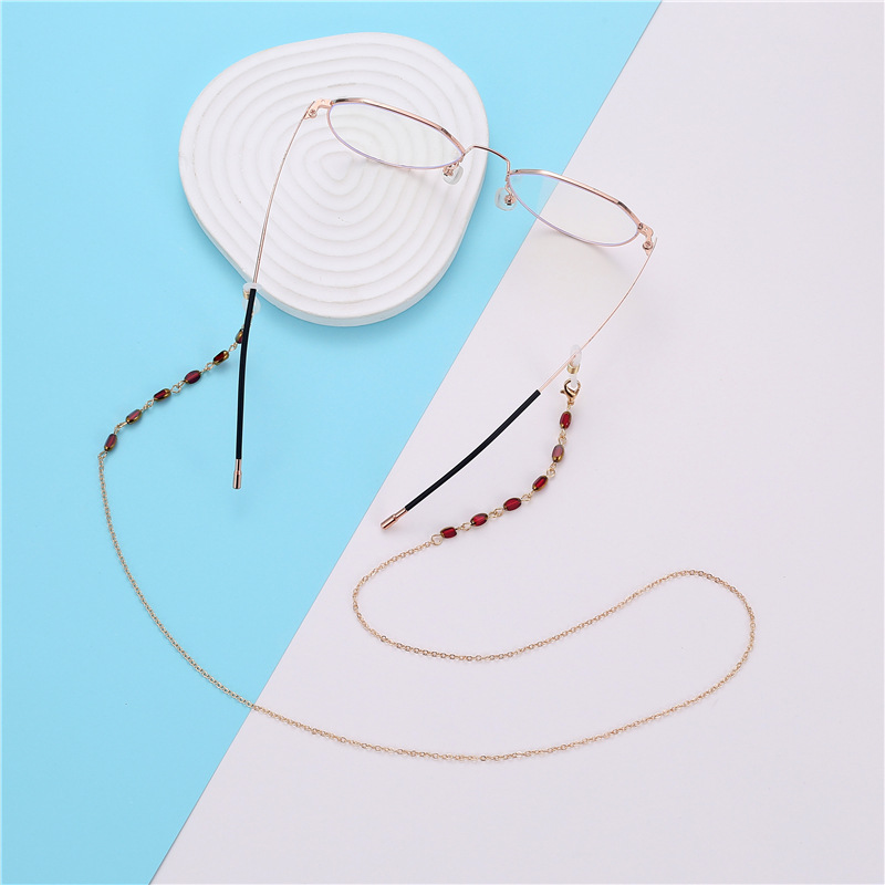 Elegant Business Oval Alloy Crystal Unisex Glasses Chain display picture 6