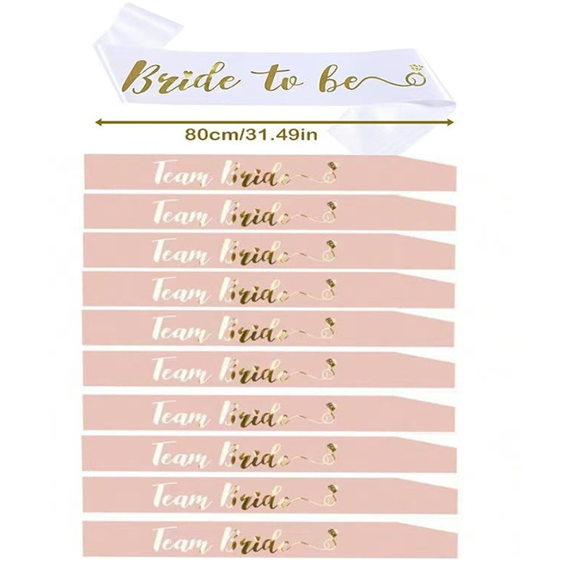 Bachelorette Party Bridal Gold Foil Bride Set Team Bride Wedding Sash Bride Shoulder Sash Etiquette