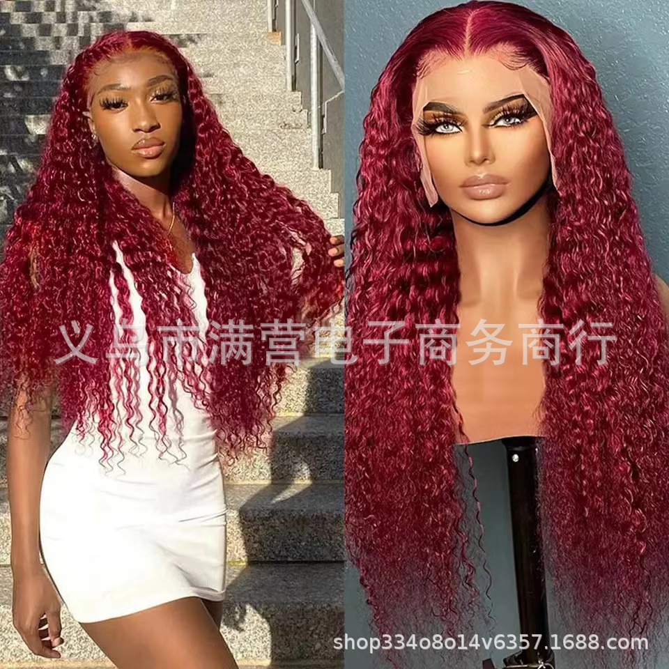 Comercio exterior nuevo frente encaje peluca negro venta caliente pequeño volumen luz oro encaje peluca fábrica en stock generación pelo