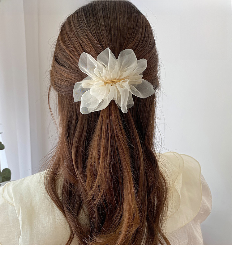 Fermaglio capelli fiore in chiffon elegante accessorio donna_voghion.com