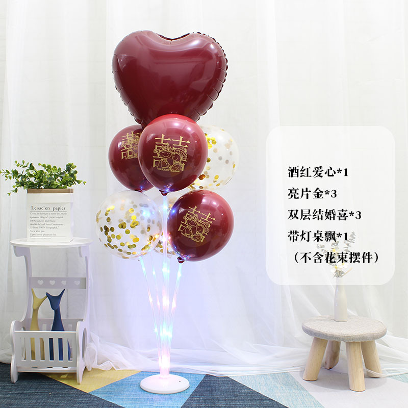 Mesa de piso luminoso con luz flotante Día del niño bebé cumpleaños traje globo decoración la boda partido soporte