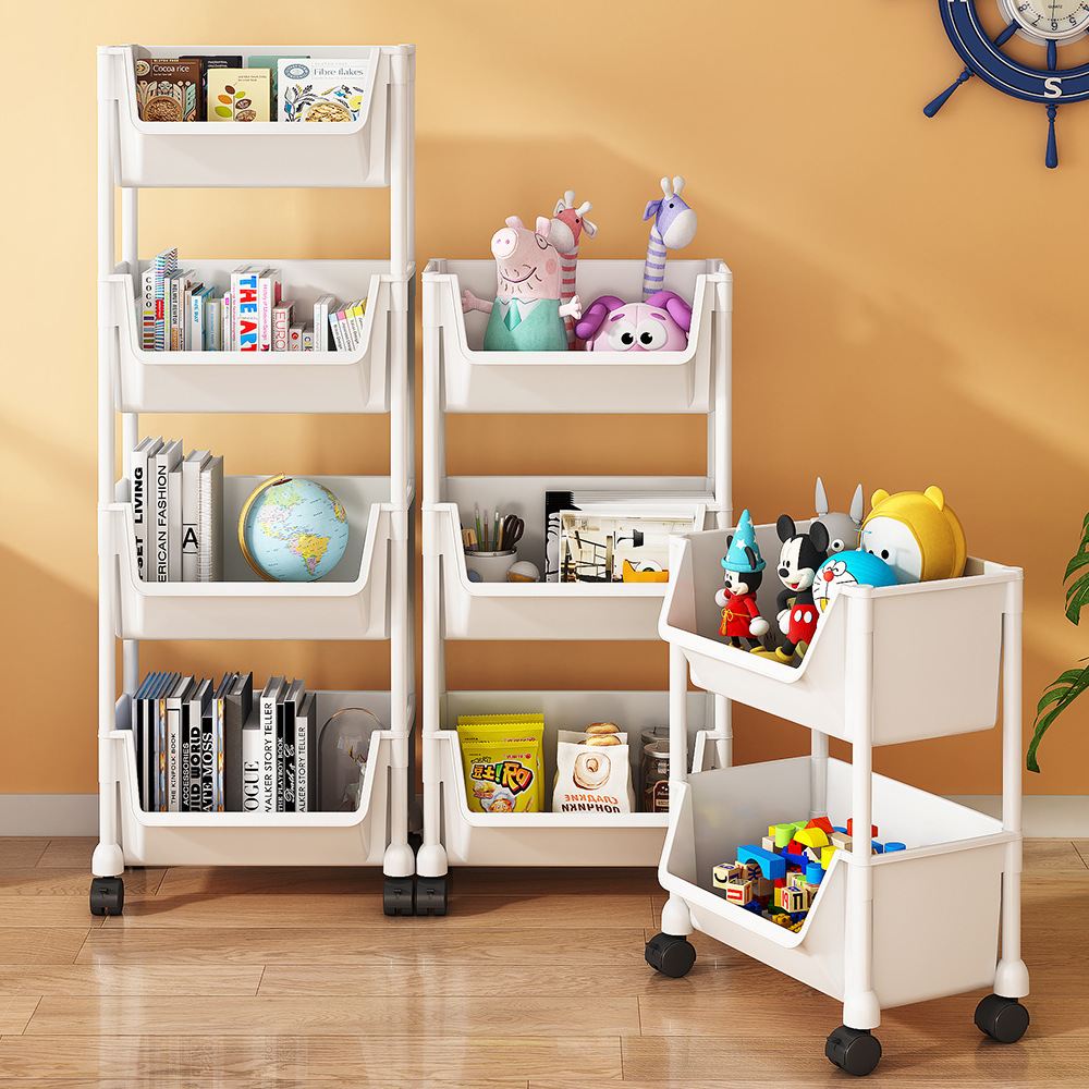 Mobile bathroom cosmetics trolley kitchen storage rack floor-standing multi-layer bookshelf storage rack bedroom storage rack