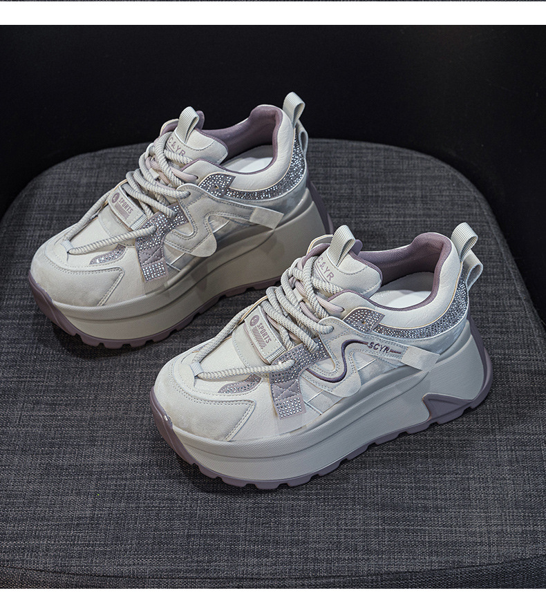 Giày sneaker nữ đế dày phong cách retro cổ điển — 5028 da tím, 5028 da vàng, 5028 da xám, 5028 da đỏ chi tiết 16