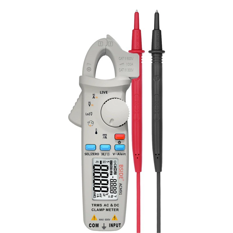 BSIDE Новые клещи ACM91 с истинным среднеквадратичным значением Низкое сопротивление постоянного тока Малый ток Доступный мультиметр клещи для ремонта автомобилей