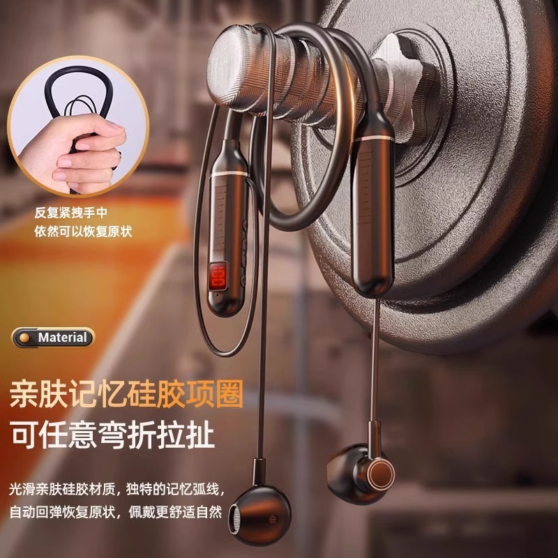 首掛け型完全ワイヤレスBluetoothヘッドセット、スポーツ専用首掛け型、超長バッテリー寿命、カード挿入可能、2025年新ノイズリダクション|undefined