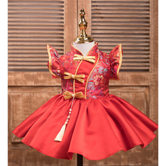 Birthday dress for girls, children's Tang suit, children's first birthday party, zhuazhou, Chinese style, qipao, national trend, fashionable children's clothing