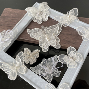 ✅ White Butterfly Handmade DIY Hand-Sewn Clothing, Bags, Shoes and Hats, Handicrafts, Wedding Dress Decoration Accessories
