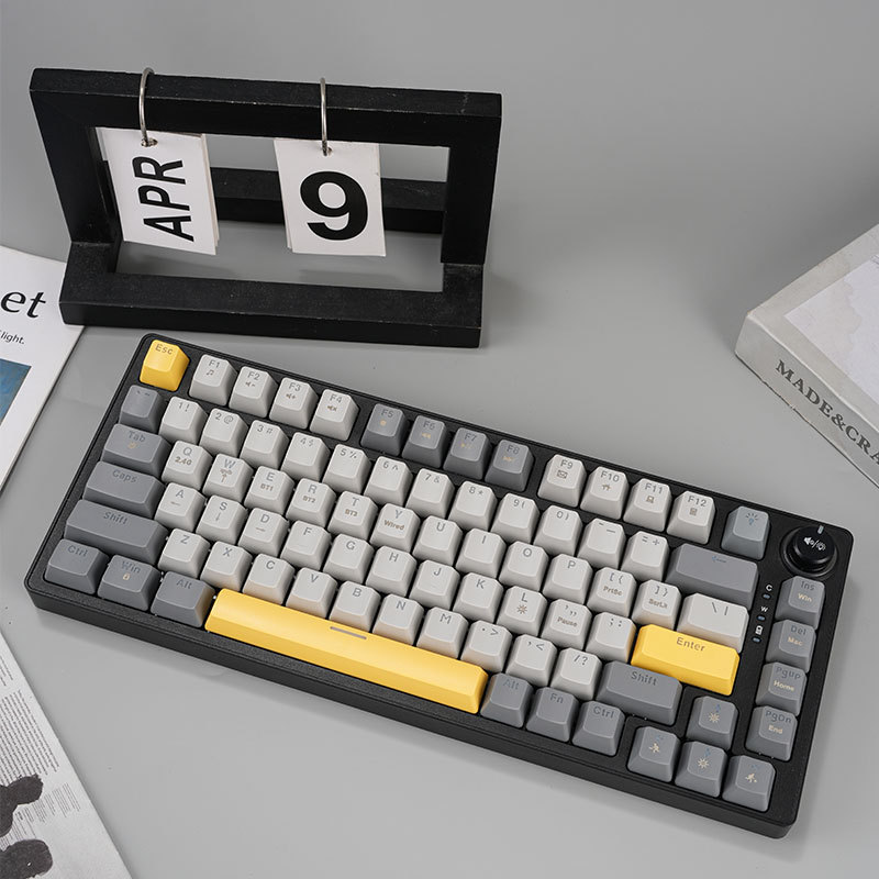 MK83RGB tres modos inalámbricos bluetooth hot-plug juegos personalizados teclado luminoso image 6