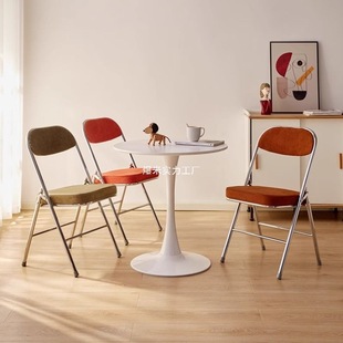 European-Style Antique Corduroy Conference Home Folding Chair Dining Chair with Backrest Computer Photo Backrest Chair Stool
