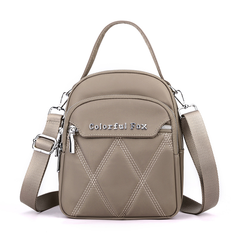 Borsa a tracolla ricamata per il cambio delle chiavi, da donna, per il tempo libero all'aperto, con tracolla multistrato, edizione coreana, colorata Fox_voghion.com