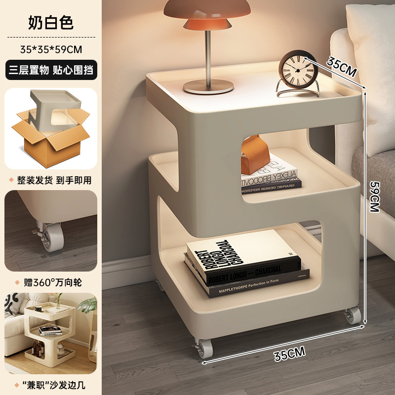 Mesa de cabezal de cama dormitorio armario de almacenamiento armario de almacenamiento estante de libros simple estante de visualización multifuncional estante de almacenamiento lateral doméstico