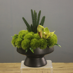 Hotel Restaurant Table Flowers, Fake Flowers, Green Plant Ornaments, Plastic Flowers, Artificial Flowers, High-End, Realistic, Accessible Luxury Style, High-End