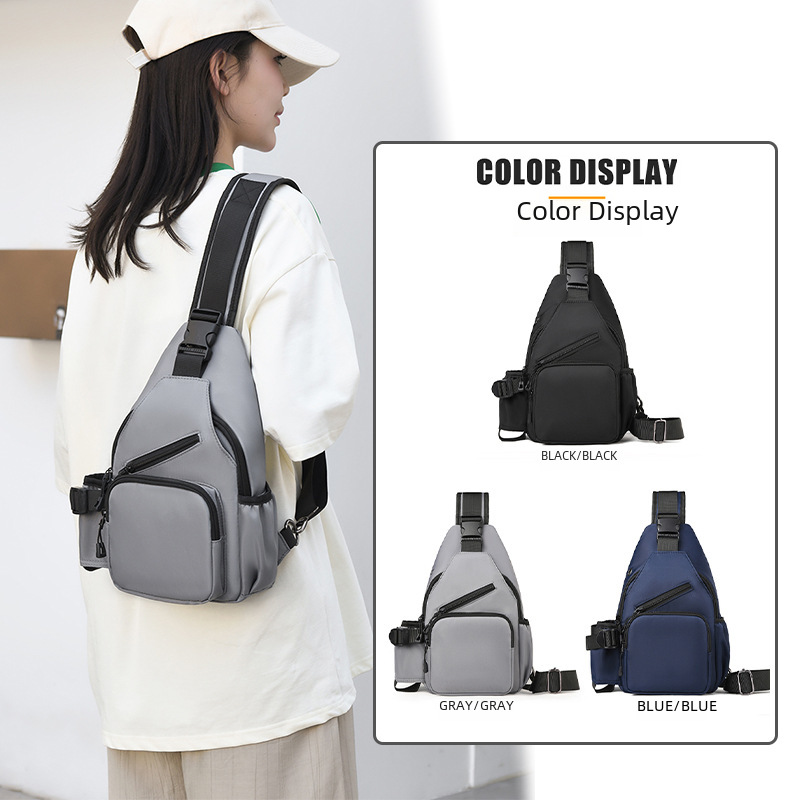 New Men's chest bag women's waterproof large capacity shoulder bag casual bag nylon cloth messenger bag simple multifunctional bag