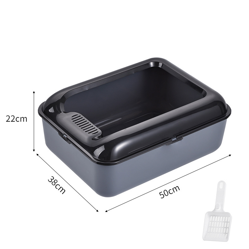 빵 고양이 배변 상자 회색 대형