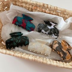 拼色纹理晕染醋酸抓夹发抓中号发夹气质轻奢鲨鱼夹发饰新款