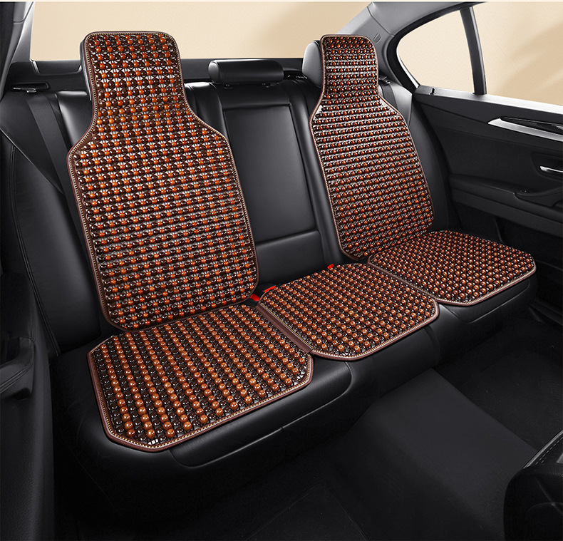 Car Seat Cushion Summer Ventilated and Breathable Cool Mat Single Wooden Bead Seat Cushion Non-slip Massage Pushion for First and First Officer Seat Cushion