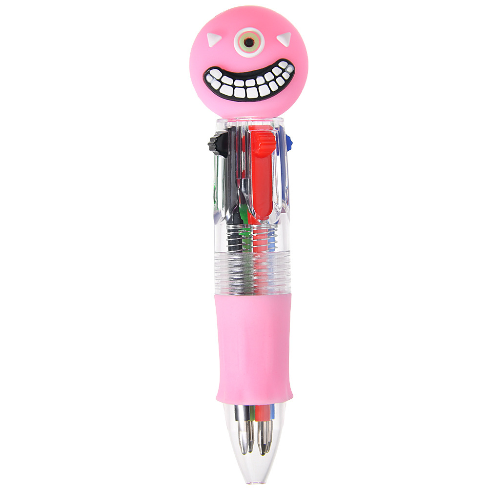 Serie de Halloween Bolígrafo de prensa de cuatro colores Mini bolígrafo lindo bolígrafo corto fácil de llevar Bolígrafo multicolor de la cuenta del estudiante