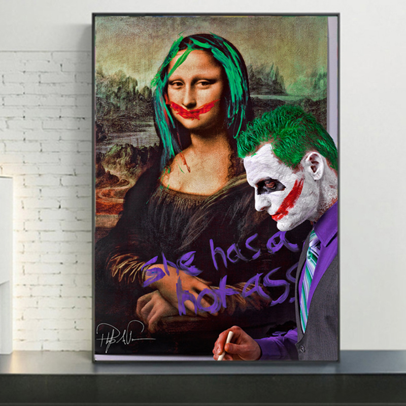 速卖通热销班克西涂鸦艺术挂画 现代轻奢抽象人物客厅卧室装饰画