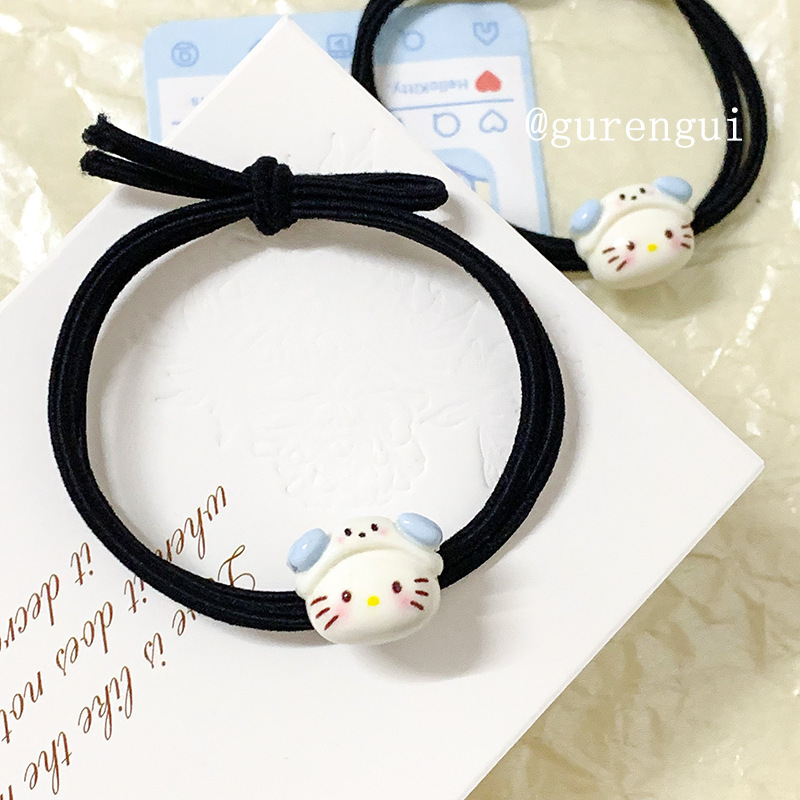 Cute Cat Hair Rope, Simple Ins Girl's Hair Rope, Couple's Best Friend's Bracelet, Small Rubber Band for Boyfriend, Forest Style Hair Tie