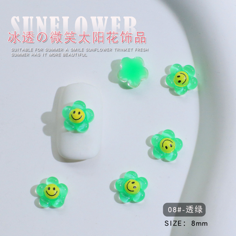 ネイルアート氷透太陽花小物樹脂清新笑顔花混色五弁小花爪装飾卸売り|undefined