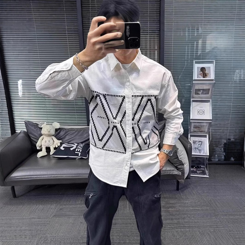 2025 New Men's Trendy Brand Spring and Autumn Long-Sleeve Shirts, Light Luxury, Trendy, High-End, Niche, Stylish, Versatile Tops 2025 New Men's Trendy Brand Spring and Autumn Long-Sleeve Shirts, Light Luxury, Trendy, High-End, Niche, Stylish, Versatile Tops