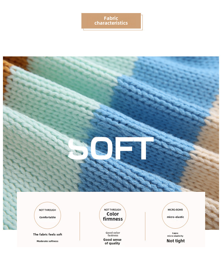 European and American Casual Contrast Color Sweater Coat Women's 2022 New Loose Mid-length Top Autumn and Winter Outer Knitted Cardigan_voghion.com