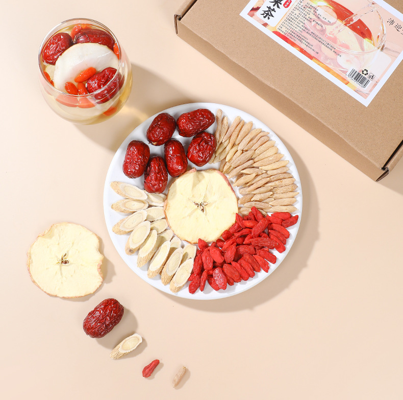Huang Qi Apple Tea (Astragalus & Apple Blend) — No-Brew Herbal Fruit Tea with Ophiopogon, Goji & Jujube preparation