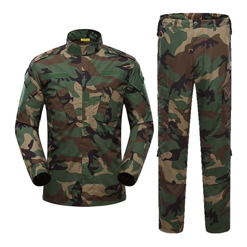 Trajes de camuflaje negros transfronterizos para hombres al aire libre tácticos trajes de entrenamiento resistentes al desgaste herramientas primavera y otoño fabricantes al por mayor