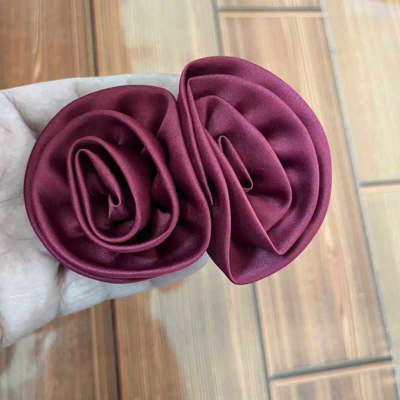 Caro同款烤边布艺花朵9cm立体烧边花朵diy发饰鞋帽胸花饰品配件|undefined
