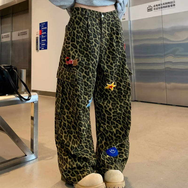 Men's Jeans Cross-Border High-Quality 2025 American Gal Anime Jeans Wide-Leg Hip-Hop Cartoon Pants
