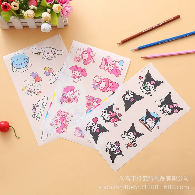 Sanrio наклейки оптом Нефритовая собака куломи Мелодия ручной счет прозрачные наклейки Мультяшные наклейки