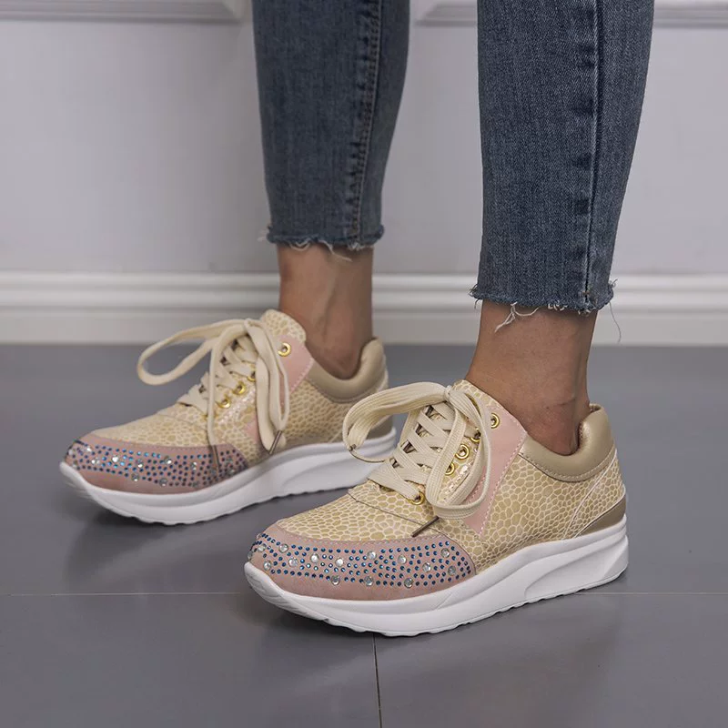 Одиночные туфли Внешняя торговля 2022 осень независимая станция Новый Досуг горный хрусталь Мода Внешняя торговля женские спортивные кроссовки больших размеров