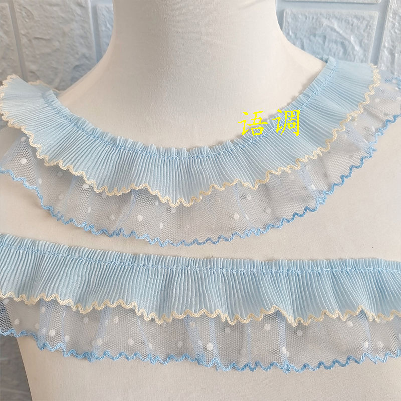 5.5cm二重シワレース手作りdiyロリータjkスカート人形木耳布芸補助材料