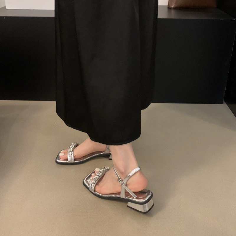 Retro sandals with velcro, 2023 collection