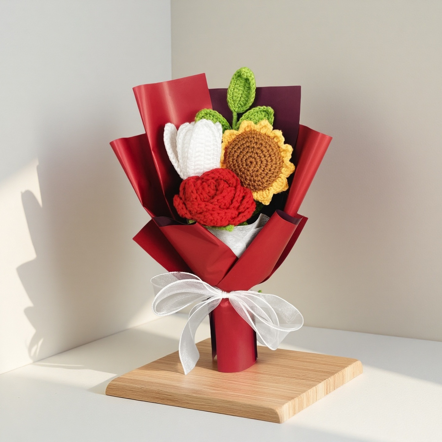 Tulipán rojo rosa blanco (bolsa de regalo gratis)_2