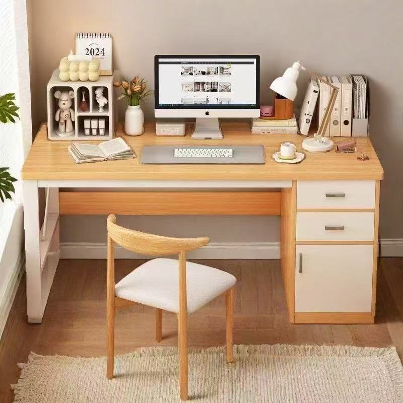 Desk for home use, bedroom, student study desk with lockable drawers and storage cabinet, simple computer desk, writing desk, office desk, workstation Desk for home use, bedroom, student study desk with lockable drawers and storage cabinet, simple computer desk, writing desk, office desk, workstation