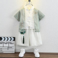 男童春秋裝漢服套裝帥氣小兒童中國風周歲夏裝洋氣男寶寶唐裝衣服