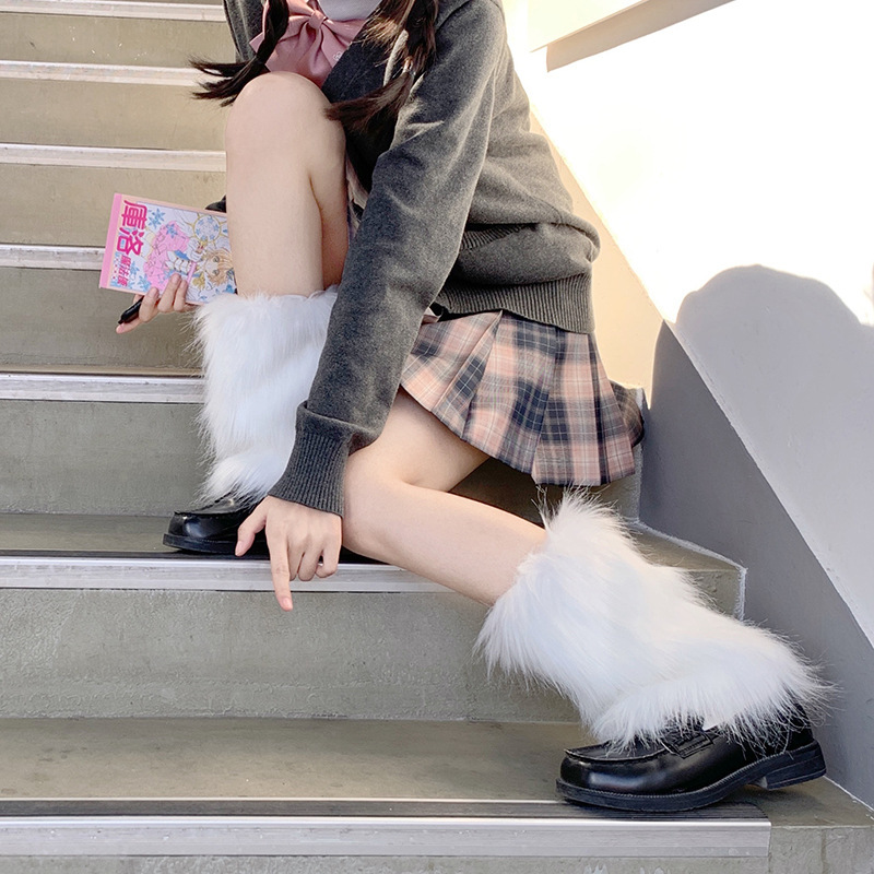 獣耳風和風ロングソックス 厚手保温重ね履きソックス 可愛いJK制服ソックス ふくらはぎ保護ソックス 裏起毛|undefined