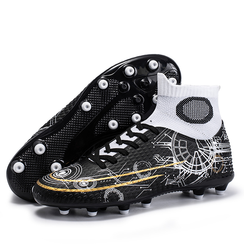 2023 transfronteriza nuevos zapatos de fútbol FGTF de los hombres transpirable de alta superior pico frito roto zapatos de fútbol zapatos de entrenamiento de hierba