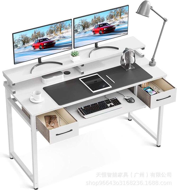 Computer Desk with Keyboard Tray Home Office Desk with Drawer Monitor Shelf Customizable