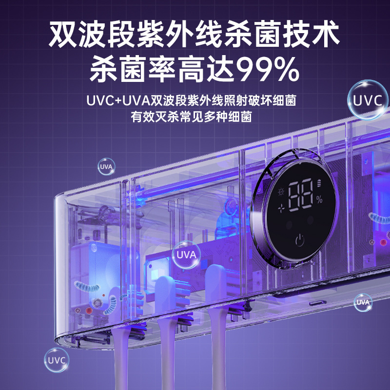 家庭款自动开合牙刷消毒盒智能感应牙刷消毒器壁挂紫外线牙刷消毒|undefined