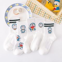 哆啦A夢襪子女中筒卡通動物機器貓秋冬季學院風可愛運動原宿韓版