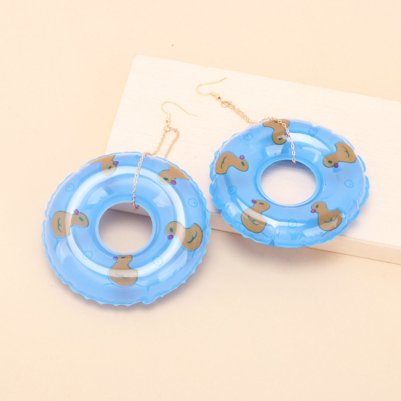 Swim Ring Pattern 1 Pair Cute Swim Ring Rubber Drop Earrings